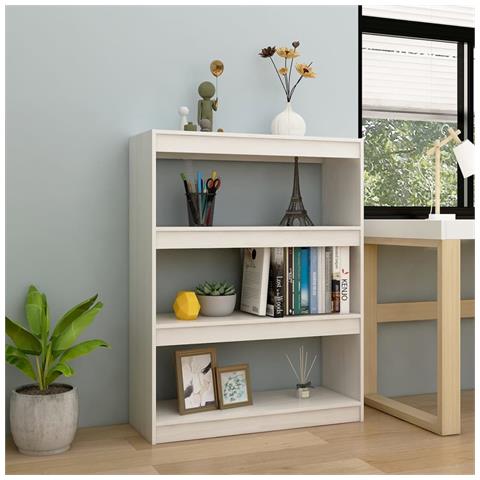 Libreria /divisorio Bianco 100x30x103 Cm In Massello Di Pino - Foto 8