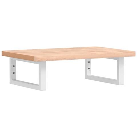 Ripiano A Parete Per Lavabo In Acciaio E Massello Di Faggio - Foto 1