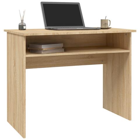 Scrivania Rovere Sonoma 90x50x74 Cm In Legno Multistrato - Foto 2