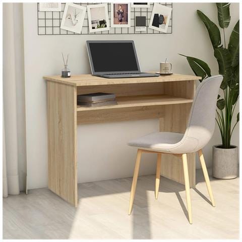 Scrivania Rovere Sonoma 90x50x74 Cm In Legno Multistrato - Foto 7