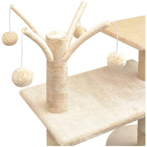Albero Per Gatti Con Tiragraffi Sisal 125 Cm Beige - Foto 4