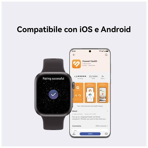 WATCH FIT 4 4,62 cm (1.82") 38 mm Digitale 480 x 408 Pixel Argento GPS (satellitare) - Foto 12