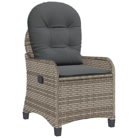 Poltrona Relax con Cuscino Grigio in Rattan Plastificato - Foto 1