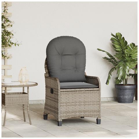 Poltrona Relax con Cuscino Grigio in Rattan Plastificato - Foto 2