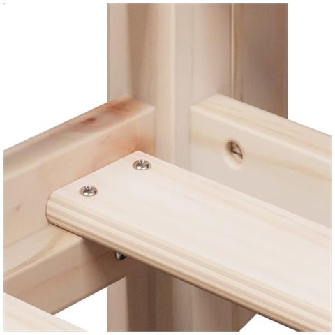 Letto a Soppalco con Tetto 75x190 cm in Legno Massello di Pino - Foto 9