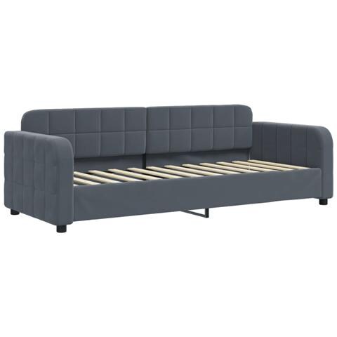 Letto da Giorno Grigio Scuro 80x200 cm in Velluto - Foto 1