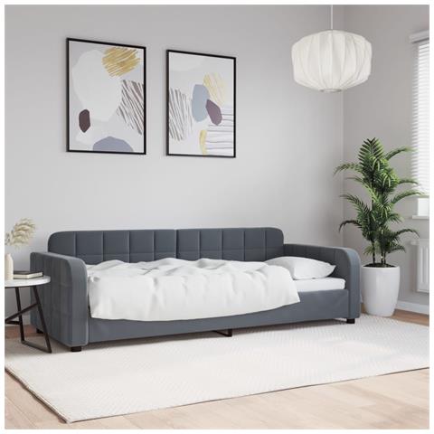 Letto da Giorno Grigio Scuro 80x200 cm in Velluto - Foto 2