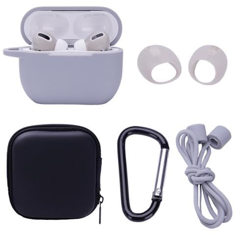 Kit Protettivo Per Auricolari Bluetooth Wireless Airpods Pro Grey - Foto 1