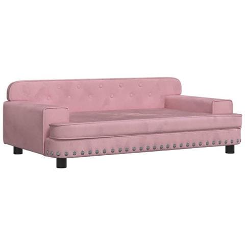 Lettino per Cani Rosa 90x53x30 cm in Velluto - Foto 1