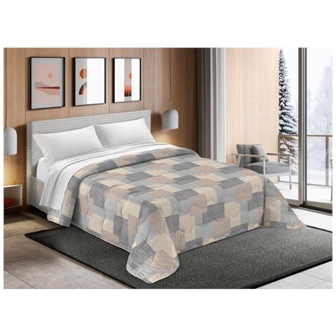 Trapunta Piumone Letto Invernale Imbottita 300gr Scaldanotti Islanda 2 Piazze Grigio - Foto 1