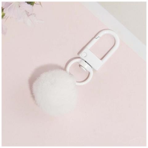 Set Da 10 Portachiavi Con Ciondolo A Pompon Carino - Accessorio Alla Moda White - Foto 2