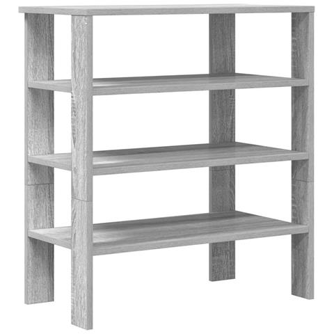 Scarpiera Grigio Sonoma 61x32x70 cm in Legno Multistrato - Foto 1