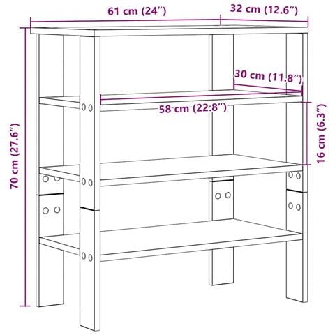 Scarpiera Grigio Sonoma 61x32x70 cm in Legno Multistrato - Foto 9