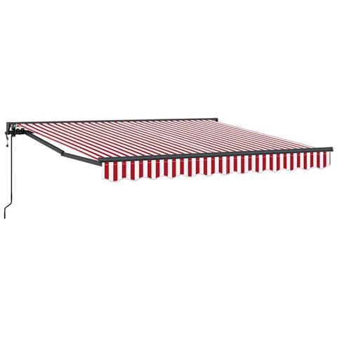 Tenda Retrattile Striscia Rossa e Bianca 350x250 cm Tessuto - Foto 1