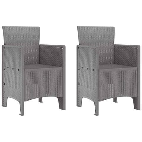 Sedia da Giardino 2 pcs Grigio chiaro 53 x 49 x 85 cm PP - Foto 1