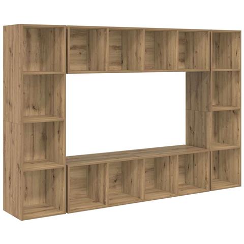 Mobile TV 4 pcs Marrone 37 x 37 x 142.5 cm Legno multistrato - Foto 1