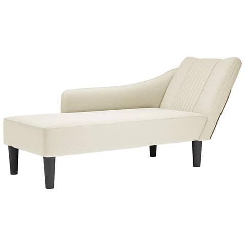 Sdraio con Bracciolo Destro in Velluto Crema - Foto 1