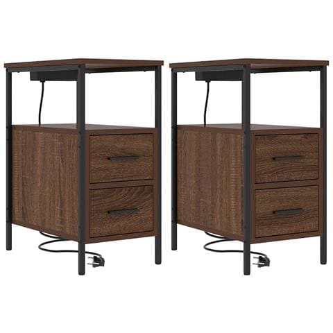 Mobiletti da Notte 2 pcs Rovere marrone 30 x 48 x 61 cm - Foto 1