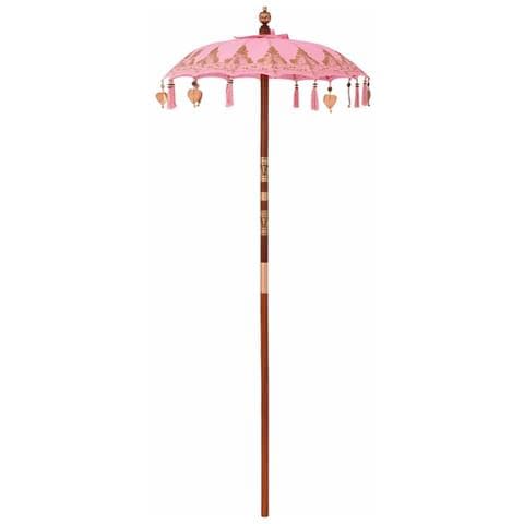 Parasol Balinese Rosa (90-100) x 260 cm Cotone e legno massello - Foto 1