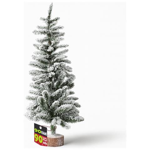 Albero Di Natale Innevato 90cm Con 90 Rami E Neve Effetto Realistico Base Tronco - Foto 1