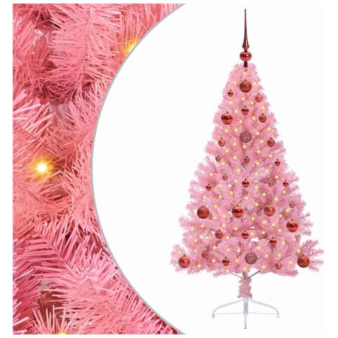 Albero di Natale artificiale con luci integrate Rosa 120 cm PVC - Foto 1