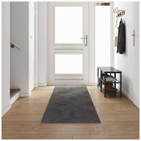 Runner in Moquette Grigio 80 x 500 cm 100% Polipropilene Tuft - Foto 2