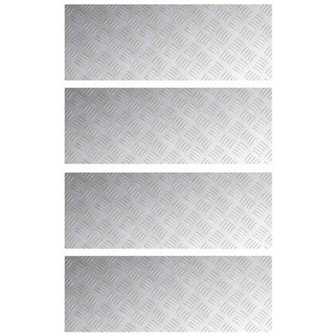 Dischi Quadrati 4 pcs Argento 80 x 30 cm Alluminio - Foto 1
