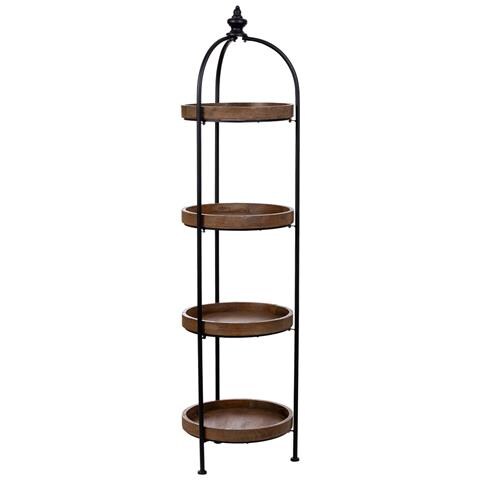 Scaffale In Legno E Metallo Con 4 Ripiani 42x42x167h Cm - Foto 1