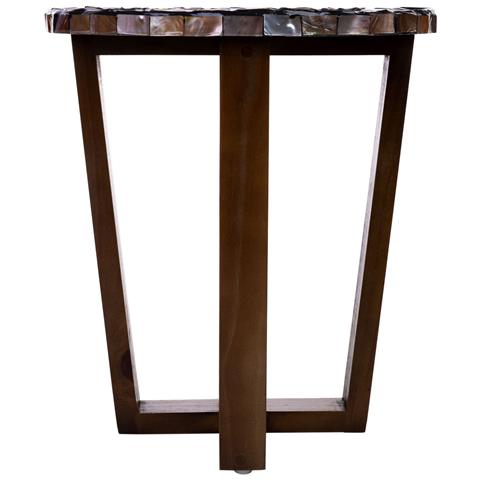 Tavolino In Legno E Madreperla Marrone D36x40h Cm - Foto 2