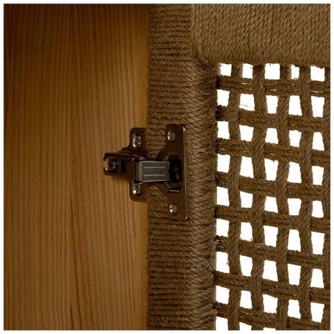 Credenza In Legno E Corda Intrecciata Marrone 120x36x75h - Foto 8
