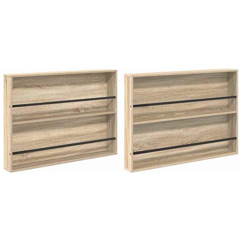 Scaffale per riviste 2 pcs Rovere Sonoma 100 x 12 x 70 cm - Foto 1