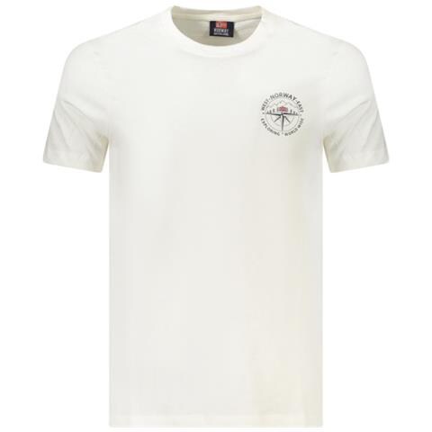 MAGLIETTA DA UOMO A MANICHE CORTE NORVEGIA 1963 BIANCA - Colore: Bianco, Taglia: 2XL - Foto 1