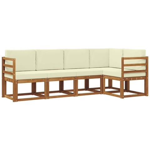 Set di divani con cuscino 5 pcs Naturale e Crema - Foto 1