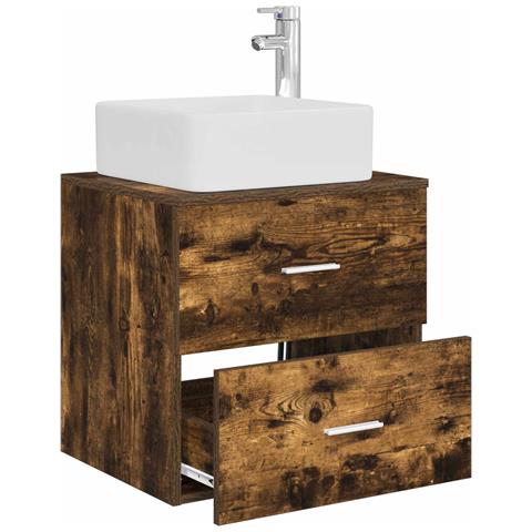 Mobile Lavabo da Parete Rovere Fumo 49,5 x 41 x 63 cm - Foto 2