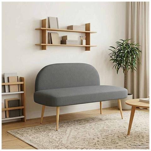 Panchina imbottita con schienale Grigio scuro 110 x 60 x 76 cm - Foto 2