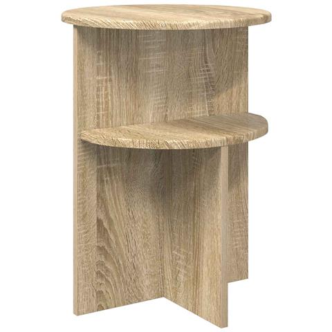 Tavolo laterale con archiviazione Rovere Sonoma Ø 39,5 x 55 cm - Foto 1