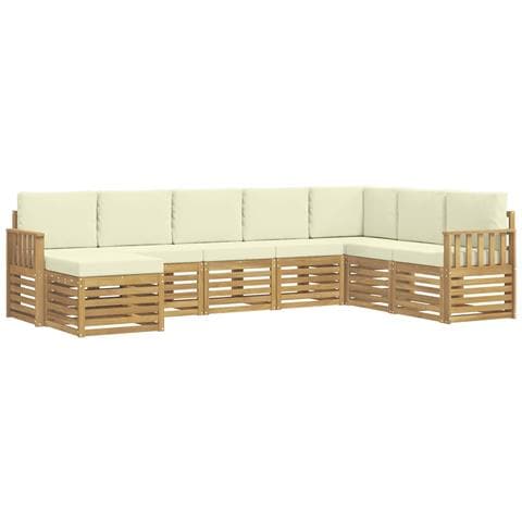 Set di divani da esterno 8 pcs Bianco e Crema - Foto 1