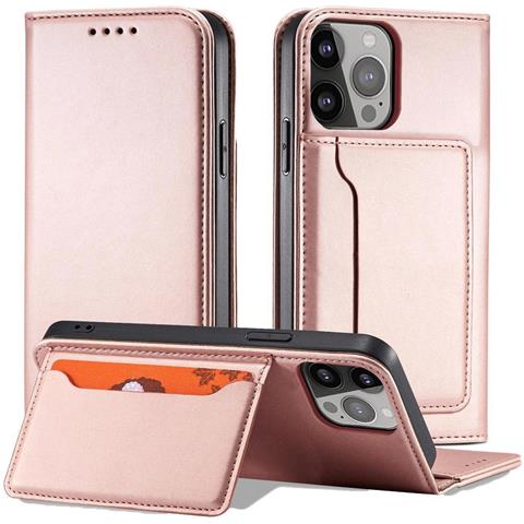 Custodia Magnetica Per Carte Iphone 13 Pro Pouch Portacarte Rosa - Foto 1