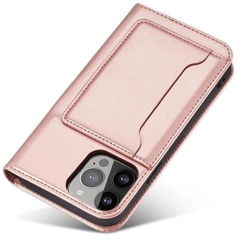 Custodia Magnetica Per Carte Iphone 13 Pro Pouch Portacarte Rosa - Foto 2