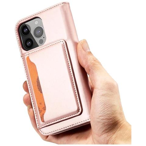 Custodia Magnetica Per Carte Iphone 13 Pro Pouch Portacarte Rosa - Foto 7
