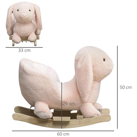 Dondolo Giocattolo A Forma Di Coniglio Rosa Per Bambini 18-36 Mesi - Foto 2