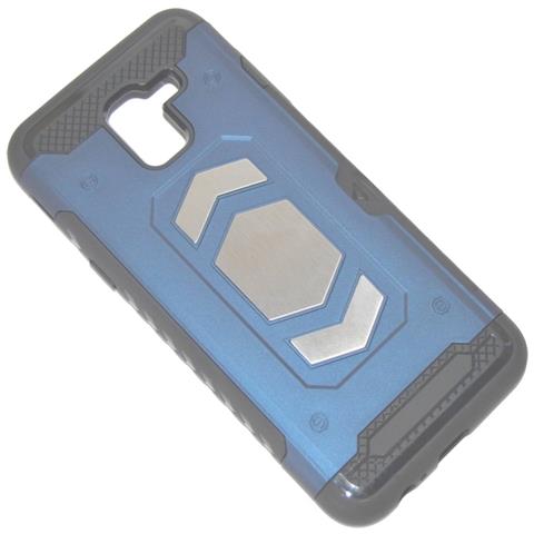 Custodia Defender Shell Alta Protezione Antiscivolo Magnetica Per Samsung Galaxy J6 (2018) Blu - Foto 1