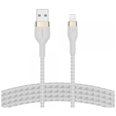 CAVO INTRECCIATO SILICONE DA USB-A A LIGHTNING 1M - BIANCO - Foto 6