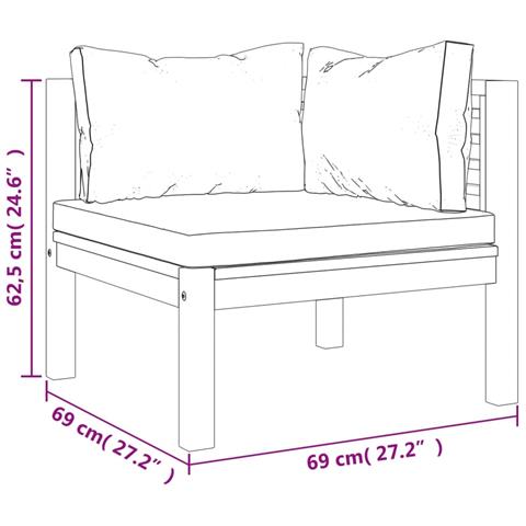 Set Divani Da Giardino 5 Pz Con Cuscini Crema In Legno Acacia - Foto 2