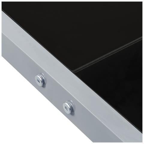 Tavolo Da Giardino 130x130x72 Cm Grigio In Acciaio E Vetro - Foto 5