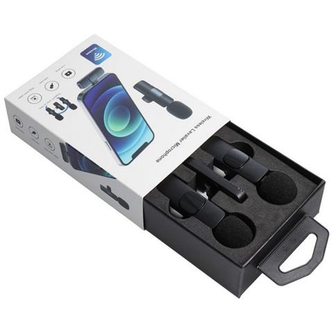 Sistema Microfoni Bluetooth K1 Set Da 2pz Con Ricevutore Usb-c Black Per Smartphone E Tablet - Foto 5