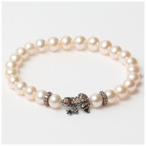 Bracciale Donna Lancaster Jla-br-frog-4-wh Marrone Bianco Argento Puro 16 Mm - Foto 1