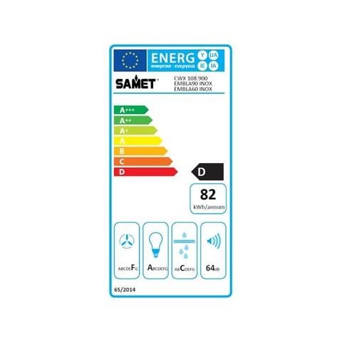 Cappa a Parete Samet Embla Aspirante 90 cm Acciaio Inox Colore Acciaio Inox - Foto 4