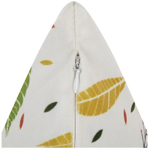 Cuscino Decorativo Mullein Velluto 45 X 45 Cm Motivo Di Piante Multicolore - Foto 5