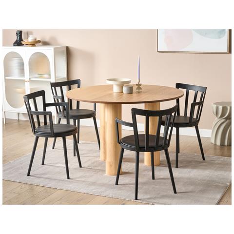 Set Di 4 Sedie Da Pranzo Nero Morill - Foto 1